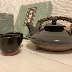 【値下げ】御陶器　黒じょか・酒器（3つ）セット