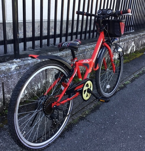 ＜整備・良品＞ブリヂストン 24インチ・ジュニア自転車・シマノ変速6段・レッド 鍵付き・チェーン新品交換・洗車済み 整備・良品＞ブリヂストン 24インチ・ジュニア自転車・シマノ変速6段