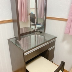【※3/23迄】ドレッサー 三面鏡 化粧台 鏡台 椅子