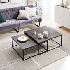 LOWYAリビングテーブル ローテーブル ネストテーブル ローデスク  大理石柄