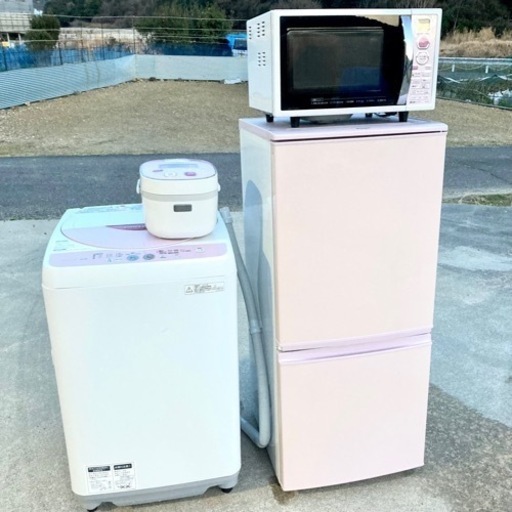 新生活応援！SHARP ピンクセット♪冷蔵庫、洗濯機、電子レンジ、炊飯器