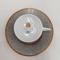 HERMES ティーカップ&ソーサーペア 2客セット モザイクヴァンキャトル ゴールド 未使用品