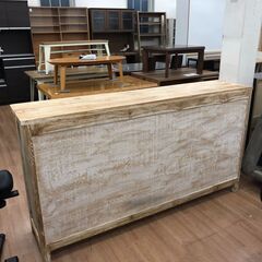 ▼値下げ▼バリ島 チーク×モンステラレリーフサイドボードサイドボード キャビネット リビング収納 北欧 木製 収納棚 収納家具 定価242,000円💳自社配送時🌟代引き可💳※現金、クレジット、スマホ決済対応※ 