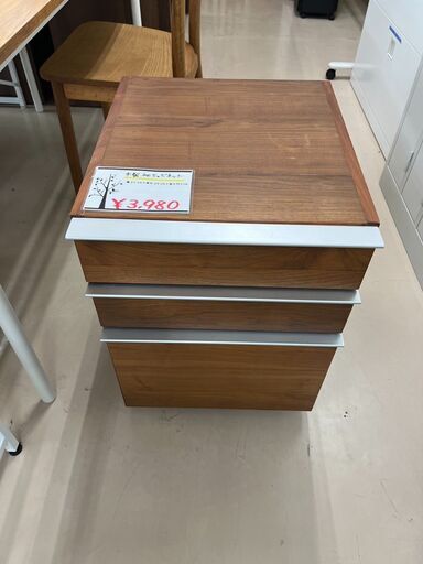 木製袖キャビネット? 片袖机（木製・幅1200mm・キャビネット一体型 