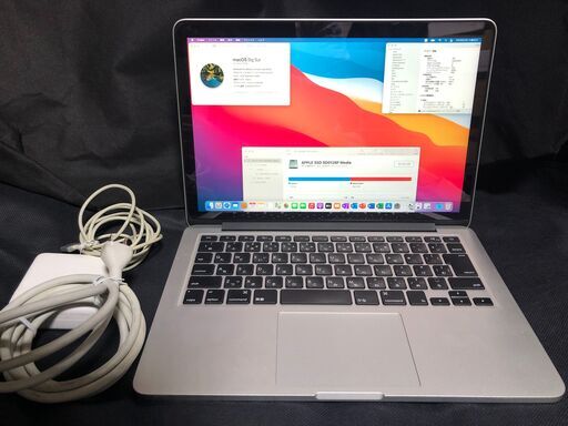 「MacBook Pro Retina 13インチ Late 2013 ME864J/A」高細密Retinaディスプレイ搭載 / Core i5搭載 /メモリー4GB / SSD-128GB / MacOS(Big Sur)\u0026Office2019とWin10＆Office2010の選択起動可能 / Webカメラ / Bluetooth / 無線LAN / バッテリー使用可（充放電回数174回、状態表示：正常）/ 中古品