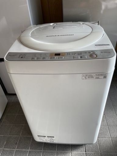 SHARP ES-GE6C-W シャープ　6kg全自動電気洗濯機　2019年製