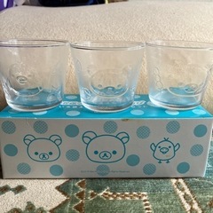 【未使用】リラックマ　ガラスのコップ3個セット　日本製