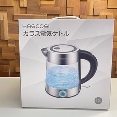 未使用品❣️🌈HAGOOGI ガラス 電気ケトル 1.2ℓ💙🟥