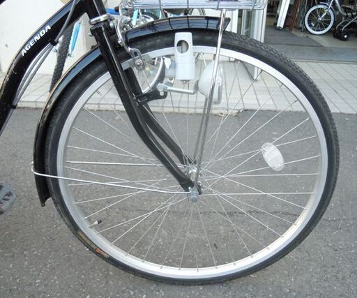 26インチ 自転車 チャイルドシート付 6段切替 ブラック AGENDA カゴ付き ママチャリ ☆ 札幌市 北区 屯田 26インチ 自転車 チャイルドシート付 6段切替 ブラック AGENDA カゴ