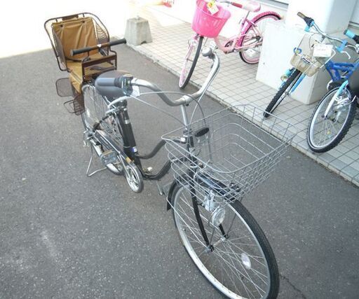 26インチ 自転車 チャイルドシート付 6段切替 ブラック AGENDA カゴ