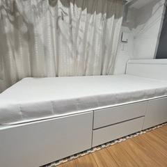 【ニトリ】シングルベッド ベッドフレーム マットレス 収納 コン...
