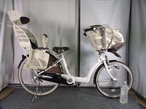 C604限定特価　整備済み★BS アンジェリーノ★ 中古子乗せ自転車 ホワイト　後乗せ付き【F22R26インチ 】