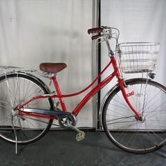 C606　限定特価　整備済み★ブリヂストン　ロココ　アカ★ 中古自転車 【27インチ 】