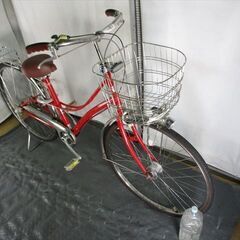 C606　限定特価　整備済み★ブリヂストン　ロココ　アカ★ 中古自転車 【27インチ 】
