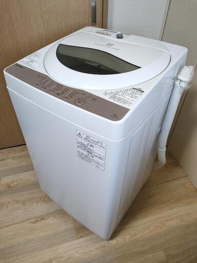 配送可 TOSHIBA AW-5G6(W) 2019年式 5kg 全自動洗濯機 ...