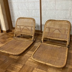【昭和レトロ】籐座椅子2脚おまとめ　昭和30年以前のものです