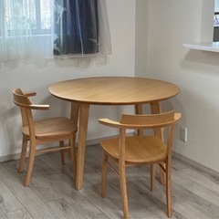 IDC大塚 ダイニングテーブルと椅子2つ