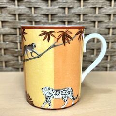 美品 本物 HERMES エルメス AFRICA アフリカ マグカップ 箱付き オレンジ イエロー 食器 陶器 ☆ 札幌市白石区 白石店 