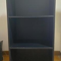 本棚 カラーボックス 3段 ブラック