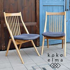 ETO(エトウ)のLASTA(ラスタ)オーク材を使用したダイニングチェア2脚 
