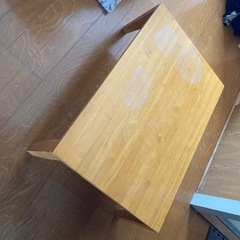 木目調天然木テーブル　折りたたみ式　