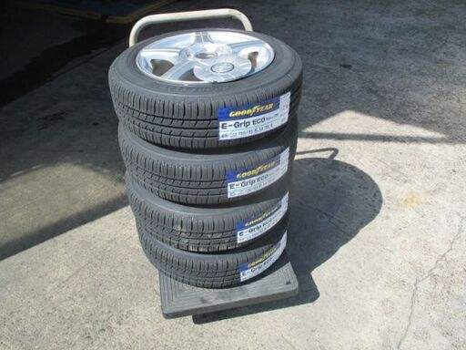 取付けOK】155/65R14 新品タイヤ&アルミセット グッドイヤー 軽自動車
