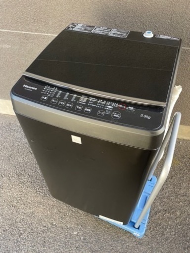 受付終了【特価】美品　ハイセンス　Hisense 5.5kg  洗濯機　2018年　HW-G55E5KK 黒　ブラック