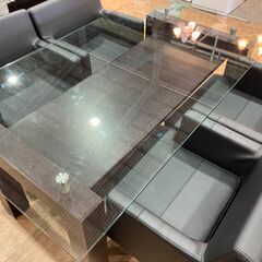 愛品館市原店】クラスティーナ ガラスダイニング5点セット