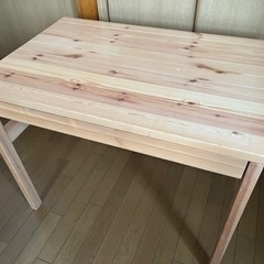 無印　木製テーブル　引き出し付き