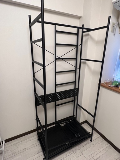 ニトリ スチール製 ブラック ハンガーラック 127×46×195cm ニトリ スチール製 ブラック ハンガーラック 127×46×195cm