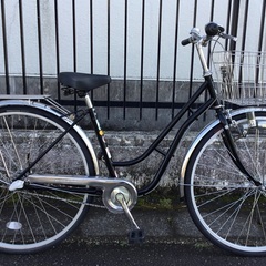整備・新品パーツ多数交換＞シティサイクル 27インチ自転車・ブラック