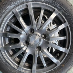 １４インチアルミホイール！実働車からの取り外し！タイヤばり山