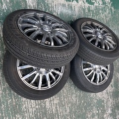 １４インチアルミホイール！実働車からの取り外し！タイヤばり山