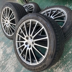 プリウス　アルミホイール！！　タイヤばり山二本ほぼ新品！タイヤ交換するよりホイール毎変えてお得に！！