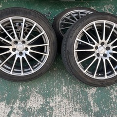 プリウス　アルミホイール！！　タイヤばり山二本ほぼ新品！タイヤ交換するよりホイール毎変えてお得に！！