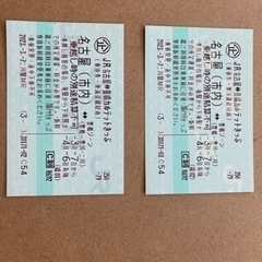 ❗️名古屋行きたい方必見❗️JRカルテット切符2枚
