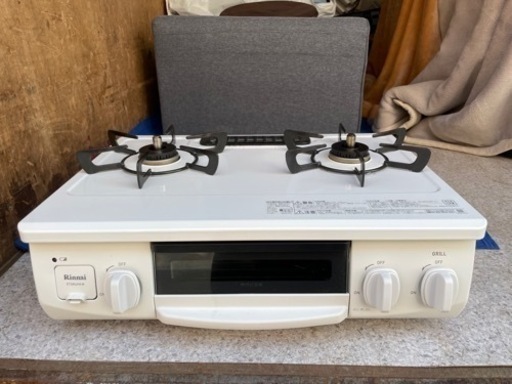 リンナイ グリル付ガステーブル 都市ガス 2022年製 ET-34NJH4-W ガスコンロ テーブルコンロ Rinnai