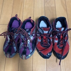 22cm靴　バラ売り可能　asics 紫　赤　