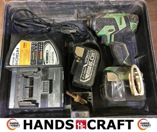 日立　FWH14D　インパクトドライバー　バッテリー二個14.4V/充電器/ケース付き　中古品　【ハンズクラフト宜野湾店】