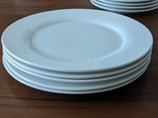 直接お取引　25.5cm 白 プレート 洋食器 白い皿 5枚 丸皿 ホワイト リム