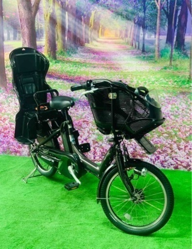 ❹ 4941子供乗せ電動アシスト自転車ブリヂストン3人乗り20インチ