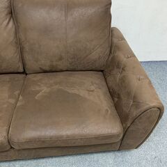 RELAXFORM/リラックスフォーム レザーテックス 2Pソファ ヘンリー 2人掛け クッション2個 関家具 リビング 中古 店頭引取歓迎 R7023)