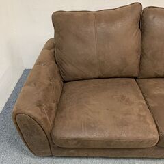 RELAXFORM/リラックスフォーム レザーテックス 2Pソファ ヘンリー 2人掛け クッション2個 関家具 リビング 中古 店頭引取歓迎 R7023)