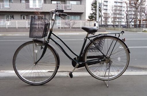 27インチ 自転車 カゴ、カギ付 変速なし シティサイクル グリーン☆ 札幌市 豊平区 平岸