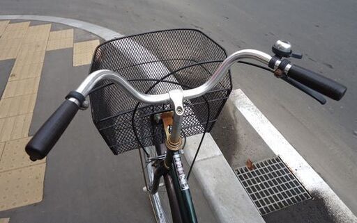 27インチ 自転車 カゴ、カギ付 変速なし シティサイクル グリーン☆ 札幌市 豊平区 平岸