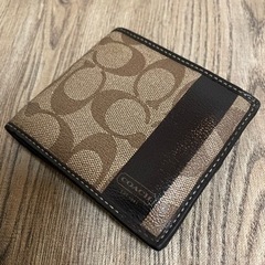 [美品]コーチCOACH二つ折り財布 ウォレット メンズ シグネ...