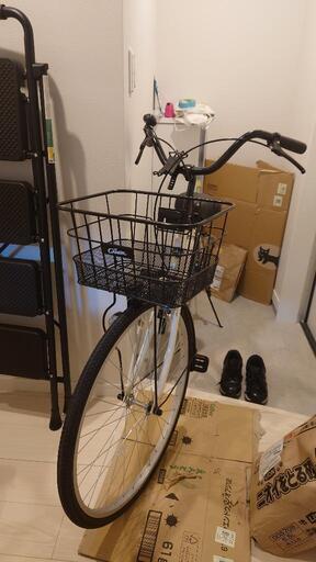 【自転車】 ママチャリ　白黒　26インチ