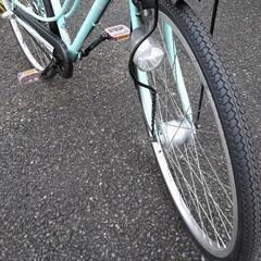 中古自転車2480 前後タイヤ新品！ 26インチ 3段ギヤ LEDオート