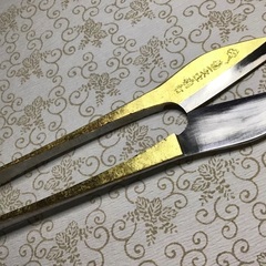   特価セール！金箔装飾あり！貴重な蕪(かぶら)鋏/京都の老舗”菊一文字”の握り挟み〜美品セール
