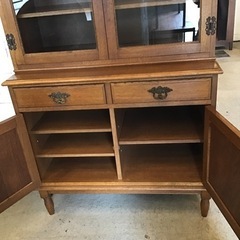 ヴィンテージ ガラスキャビネット 本棚 食器棚